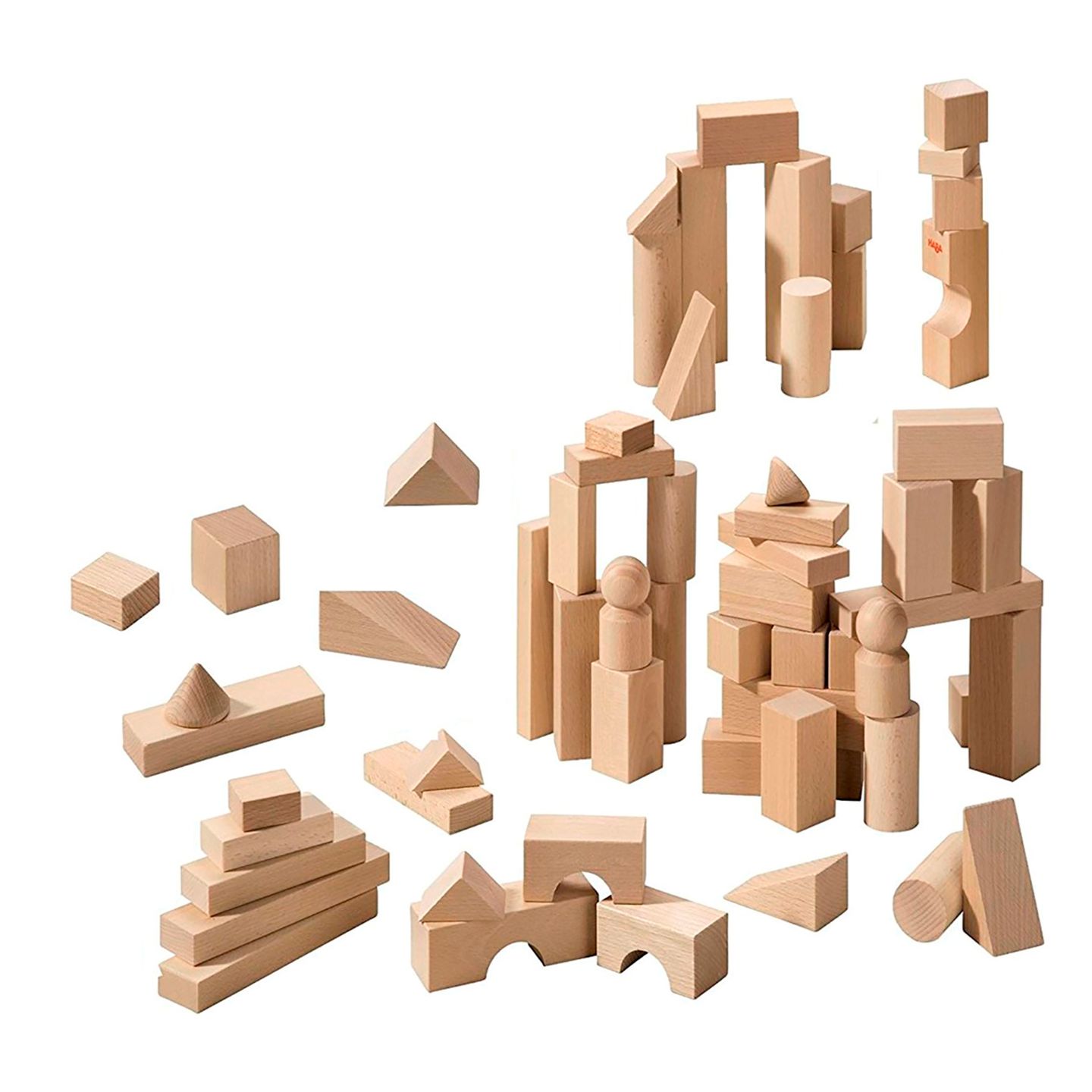 Basisbausteine natur, Set mittel 60 Teile