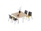 Rechtecktisch, B 140 x H 72 x T 70 cm, Melaminharz-Belag, Tischbeine aus Stahl