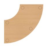 410.003.599K - Allround-Tisch segmentbogen, B 100 x H 64,5 x T 100 cm, HPL-Belag, Gleiter