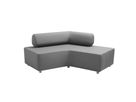Sofa Bumerang mit Kunstlederbezug in K204 Toffeebraun, B 200 x Sitzhöhe 42 x T 116 cm