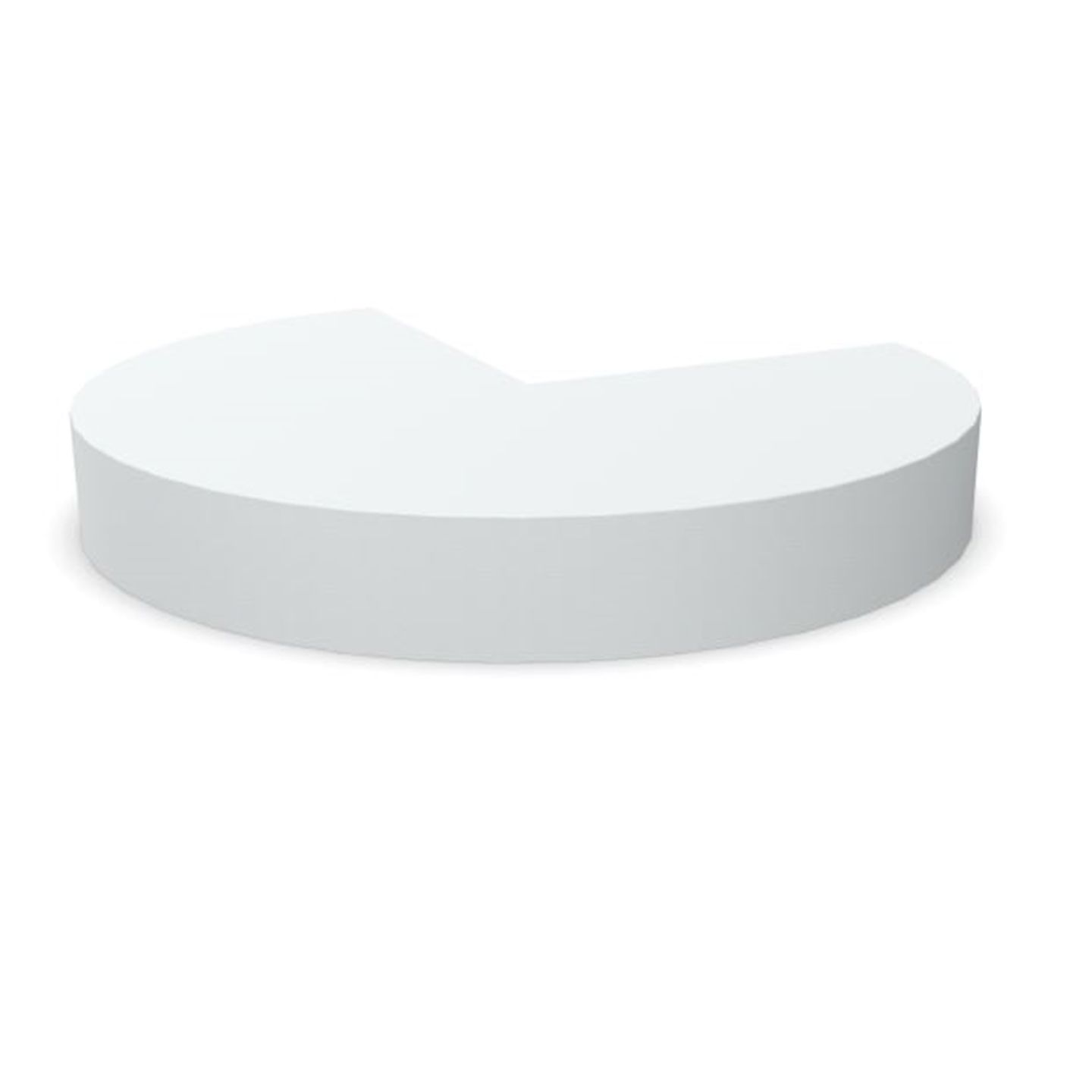 Bodenpolster Dreiviertelkreis in K200 polarweiss, Ø 130 cm, Höhe 18 cm