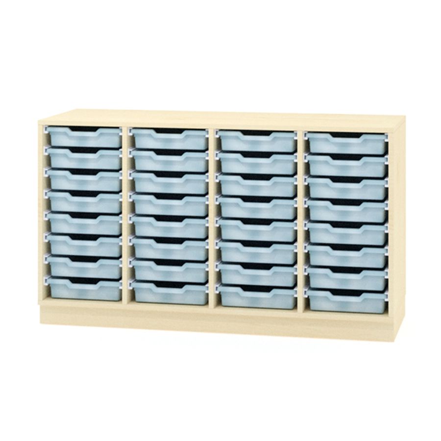 Schrank für Materialboxen auf Rollen, Spanplatte Dekor, B 139,5 x H 80 x T 45 cm