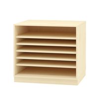 Papierschrank offen, 5 Böden mit Sockel, Furnier Eiche B 90 x H 80 x T 60 cm