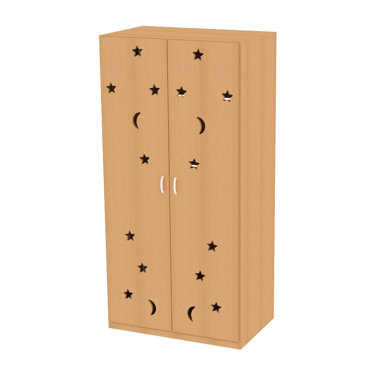 Liegepolster-/Deckenschrank mit Doppeltüren Mond und Sterne, für 8 Liegepolster, Grundmodell, Breite 96,6cm