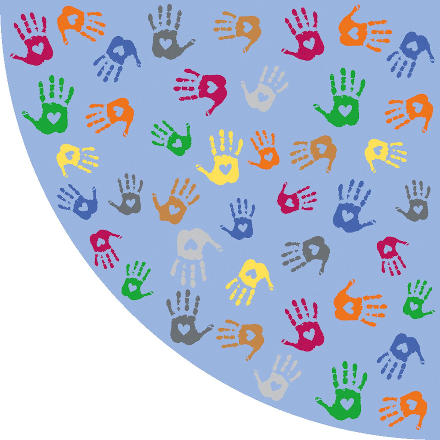 Teppich Hände Ecke, Ø 150 cm