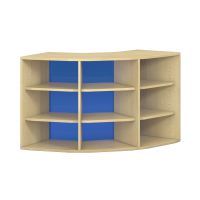 Pureo Regalschrank 90° offen Furnier, mit Acrylrückwand, 1 Einlegeboden, B 136,4 x H 75 x T 57,1 cm