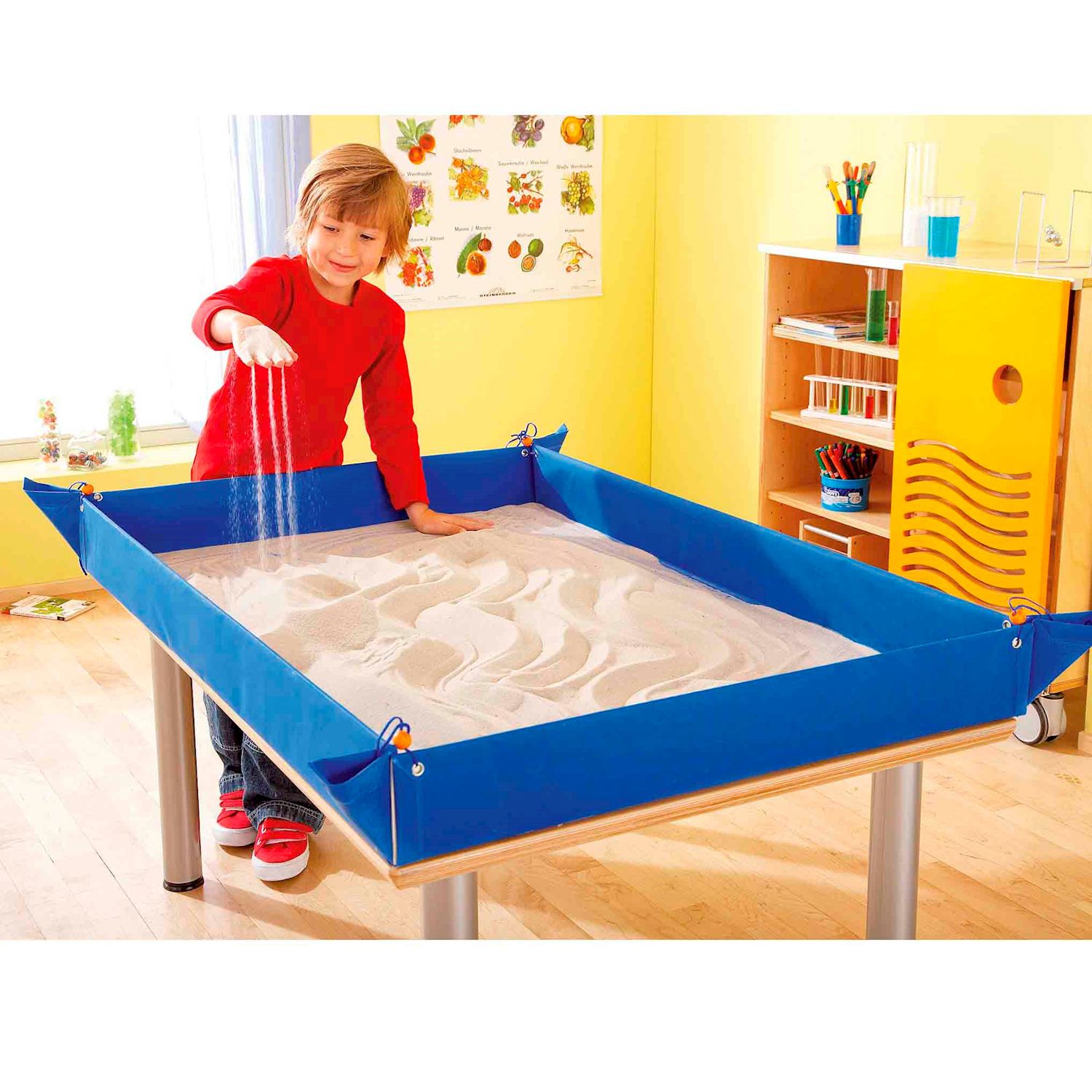 Kreativ- und Experimentierplane blau, L 120 x B 80 x H 12 cm