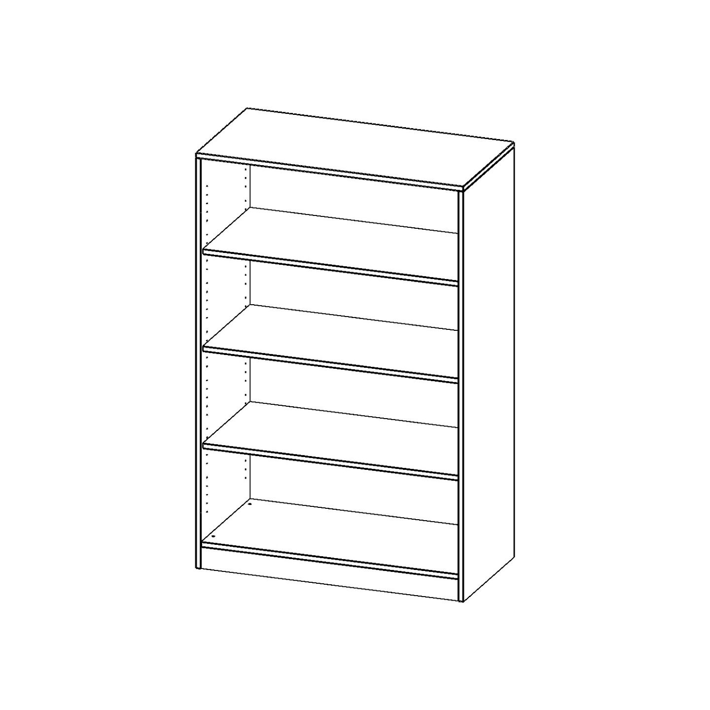 Regal mit Sockel, 3 Einlegeböden, B 100 x H 154 x T 40 cm