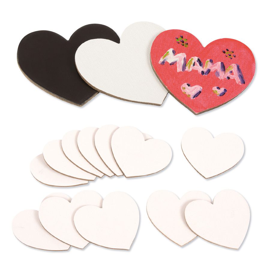 Magnet Leinwandherzen 12er Set