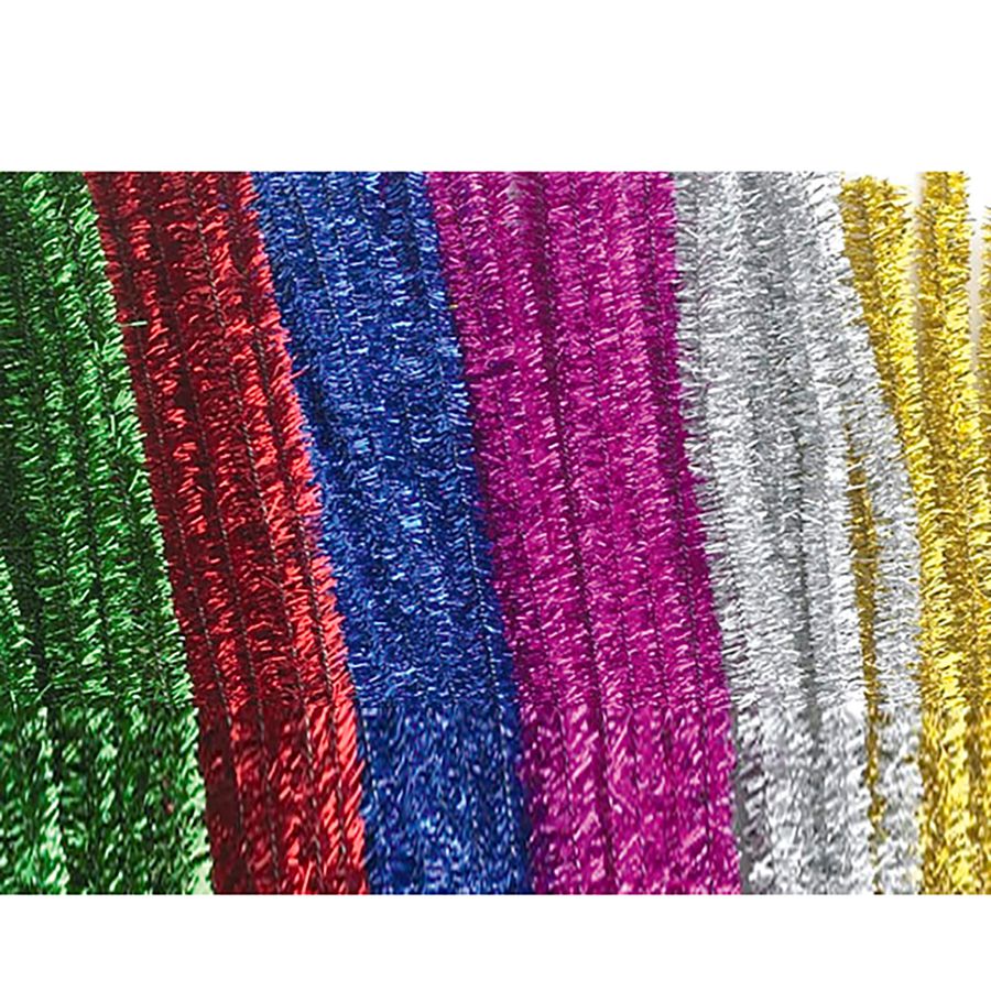 Pfeifenputzer metallic grün, 10 Stk. à 50 cm