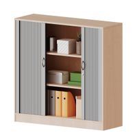 Schrank mit Rollo, Sockel und 2 Einlegeböden, abschliessbar, B 100 x H 118 x T 40 cm