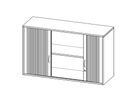 Aufsatzschrank mit Rollo und 1 Einlegeboden, abschliessbar, B 100 x H 72 x T 50 cm