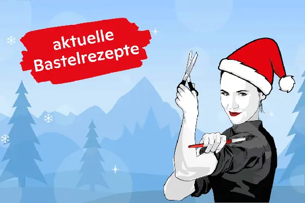 Bastelexpertin Klara Kleister mit Samichlaus-Mütze