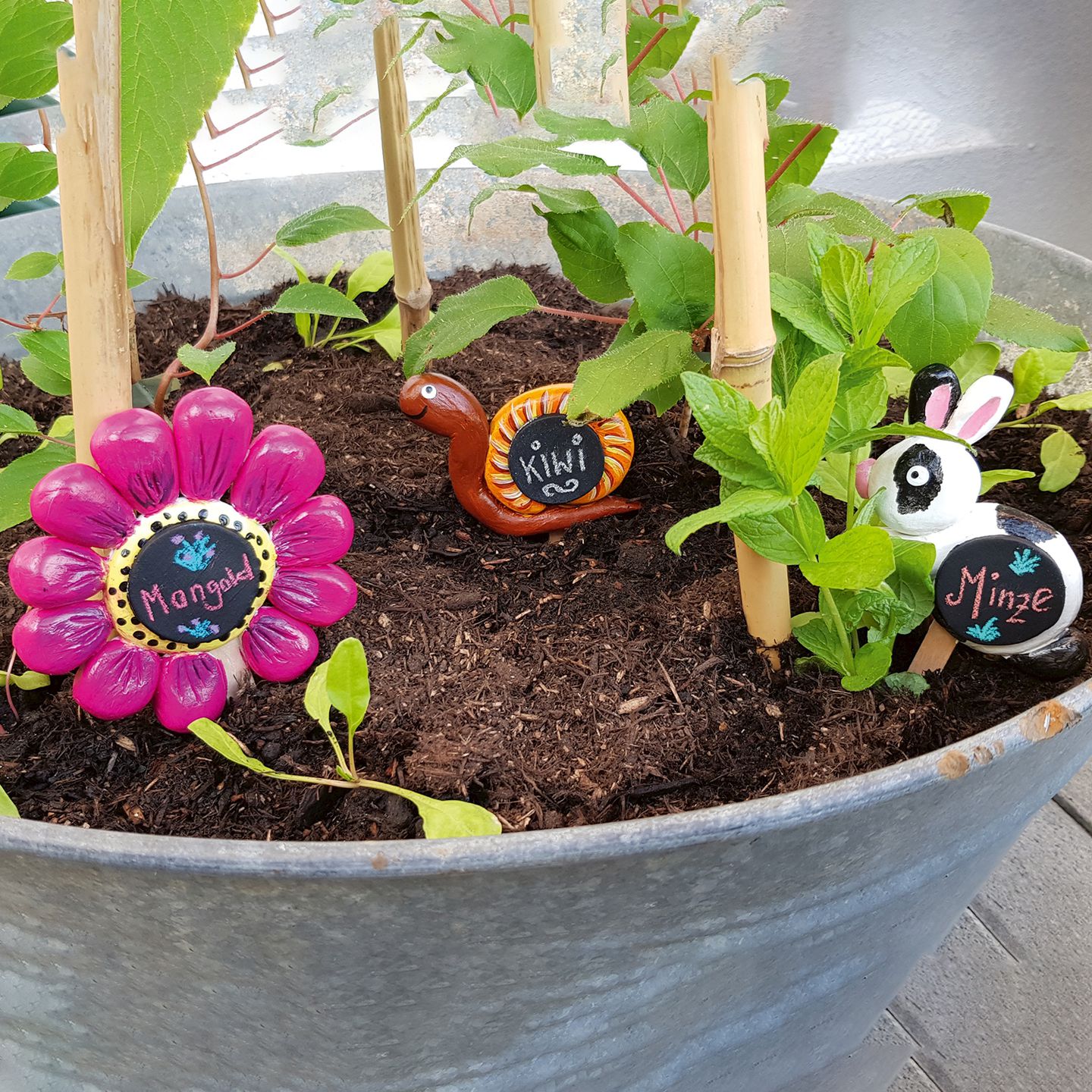 Bunte Gartenstecker
