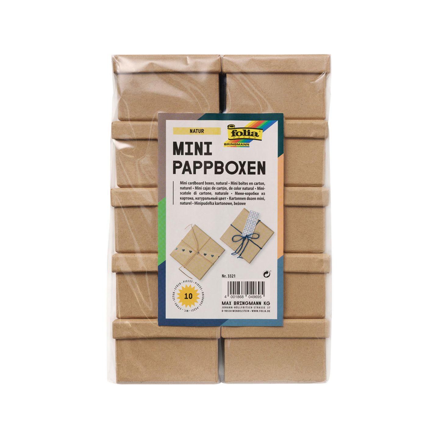 Pappboxen mini eckig, 10 Stk.