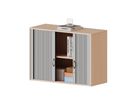 Aufsatzschrank mit Rollo und 1 Einlegeboden, abschliessbar, B 100 x H 72 x T 50 cm