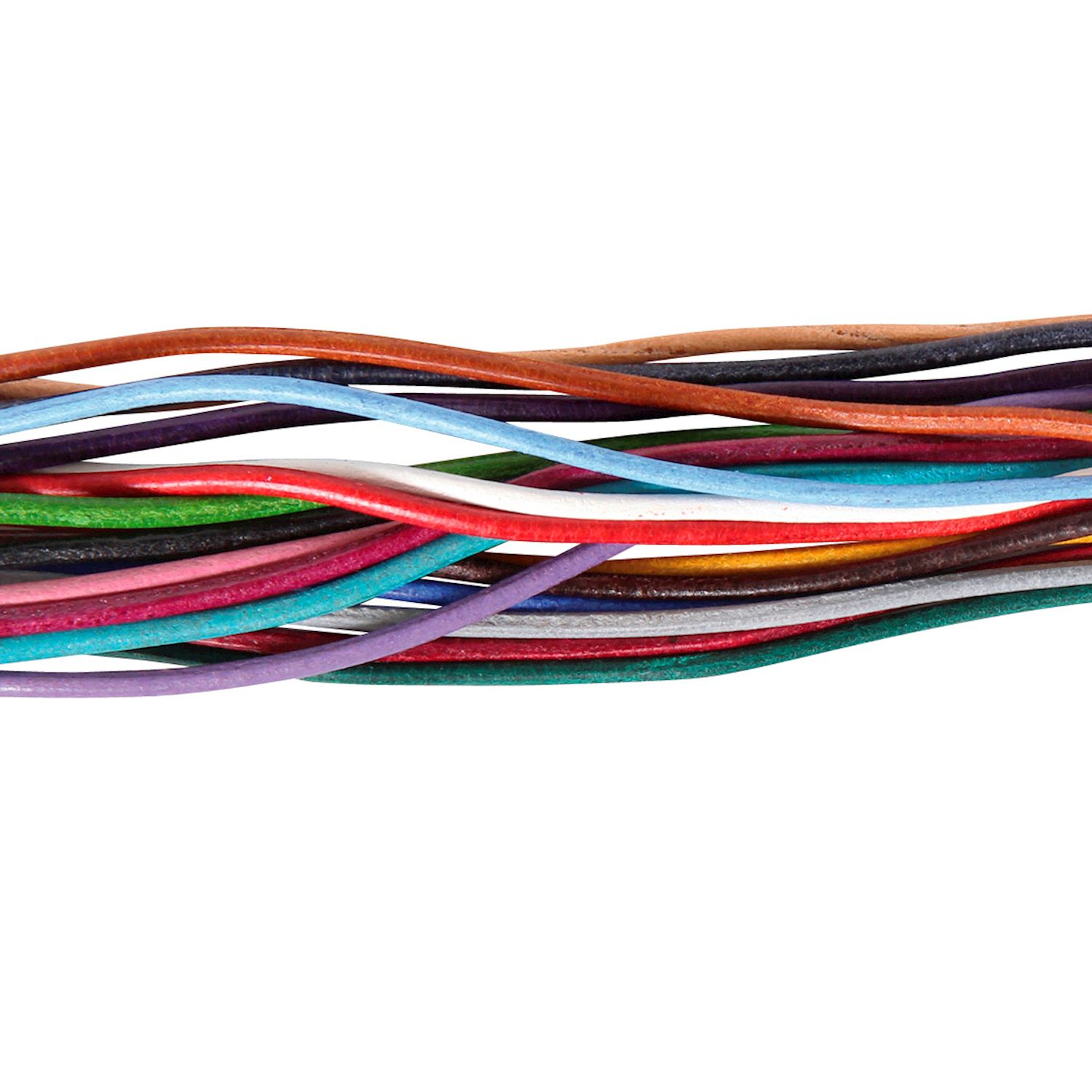 Lederband Sortiment 20 Stk, 20 Farben à 1 m