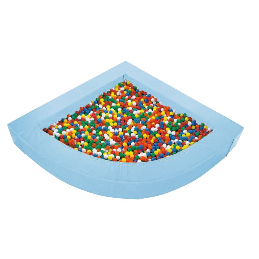 Ballbad Viertelkreis mit Kunstlederbezug, L 140 x B 140 x H 30 cm
