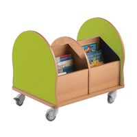 Bücherwagen mit 4 Fächern, B 75 x H 60 x T 55 cm