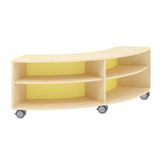 410.023.372K - Schlangenregal mit Rollen, Dekor, B 120 x H 55 x T 120 cm