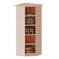Innenecke als Regal mit Sockel, mit 4 Einlegeböden, B 80 x H 190 x T 80 cm