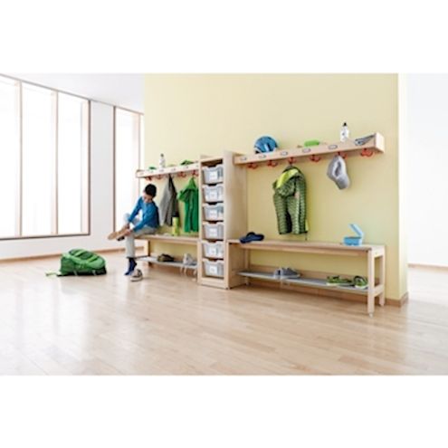 Stauraumschrank für 6 Kunststoffboxen, B 31 x H 122 x T 33 cm