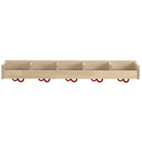 Niedrige Mützenablage YUNA mit 5 Fächer, B 99,5 x H 12,8 x T 22,1 cm