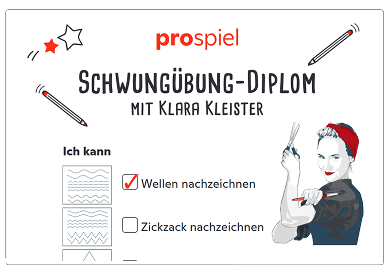 Schwungübung-Diplom mit Klara Kleister