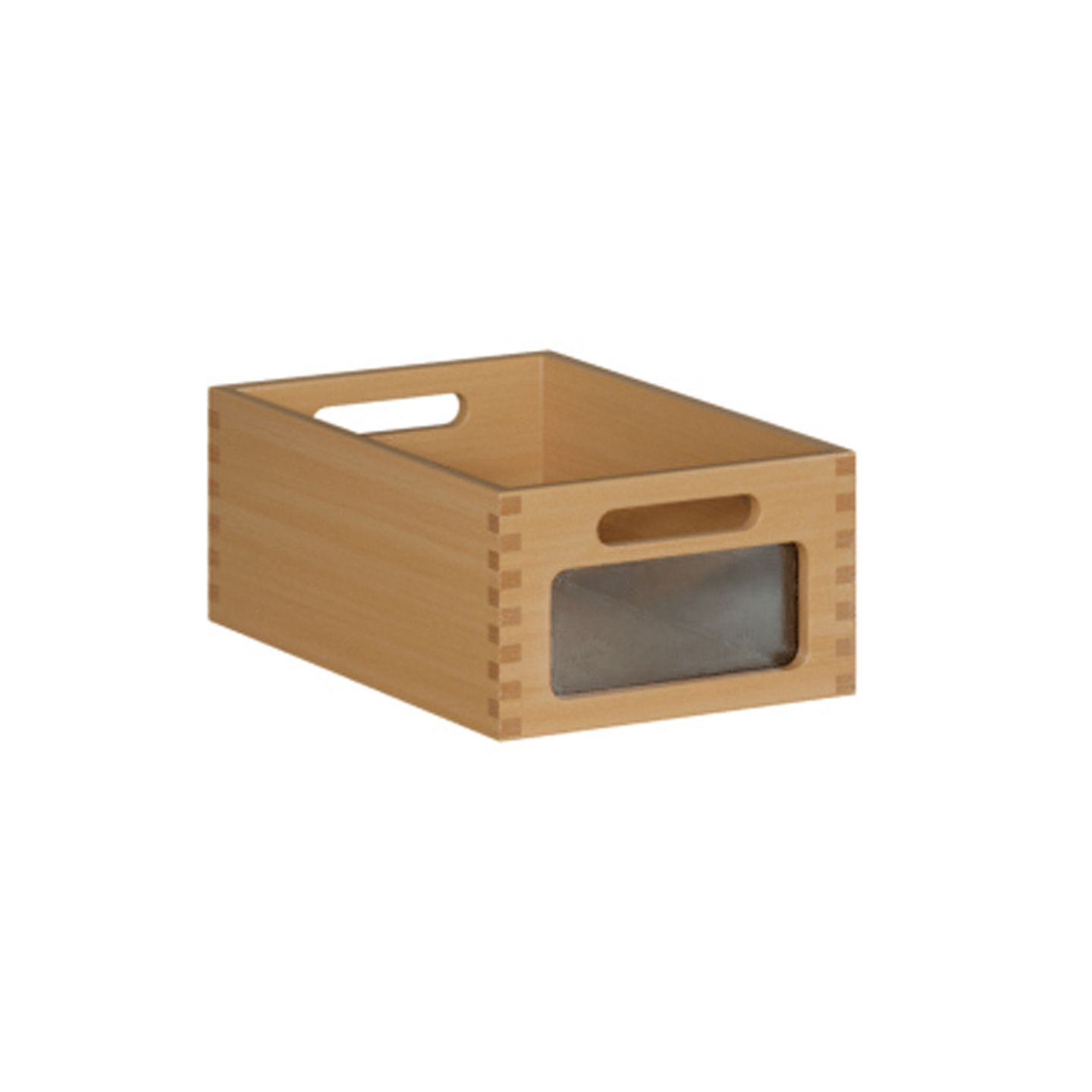 Massivholzkasten mittel mit Sichtfenster, B 23,5 x H 14 x T 36 cm, Buche natur