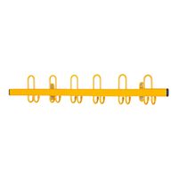 Garderobenleiste mit 6 Dreifachhaken, B 100 x H 16 x T 12,5 cm