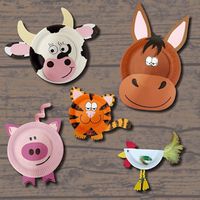 Pappteller-Tiere