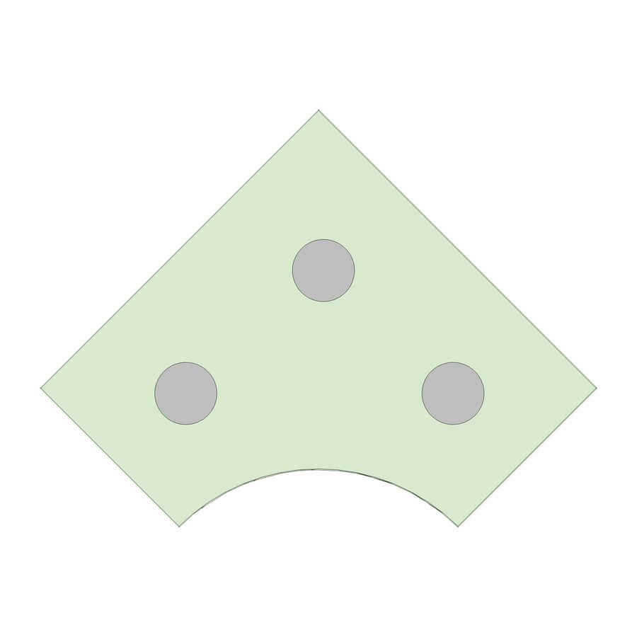 Eckpodest de Lana, Sitzhöhe 44 cm