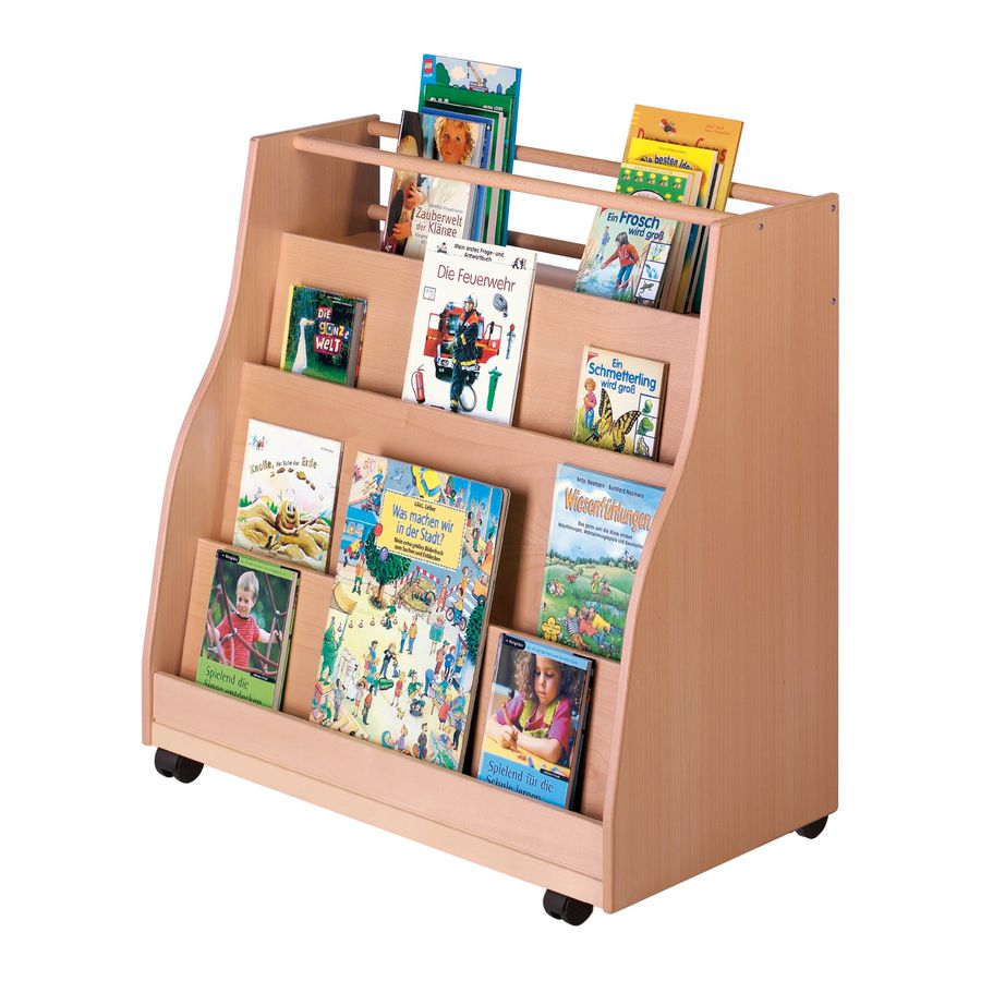 Wendebibliothek mit 4 Rollen, B 100 x H 91 x T 48 cm