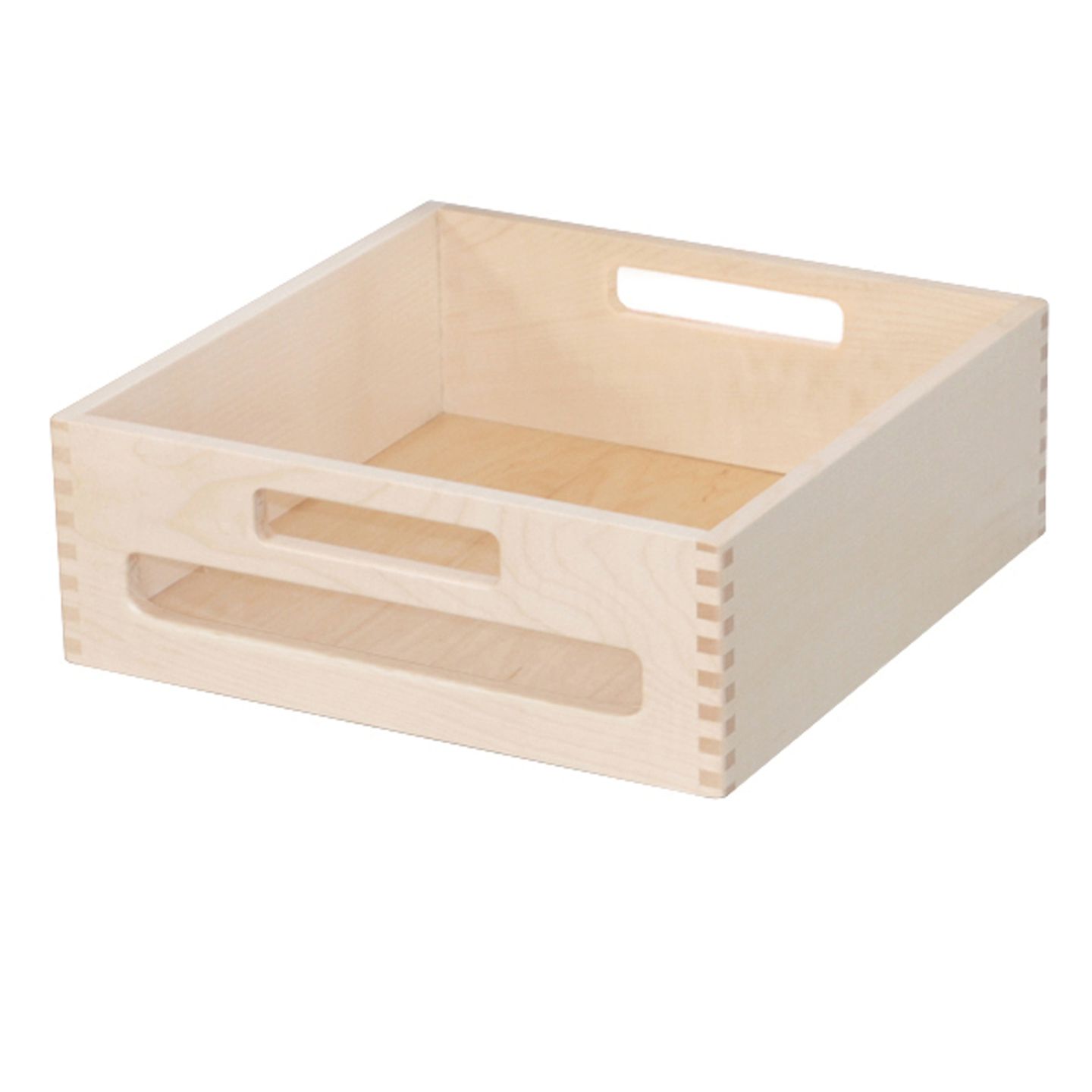 Materialkasten mit Acrylglasfenster, Birke massiv