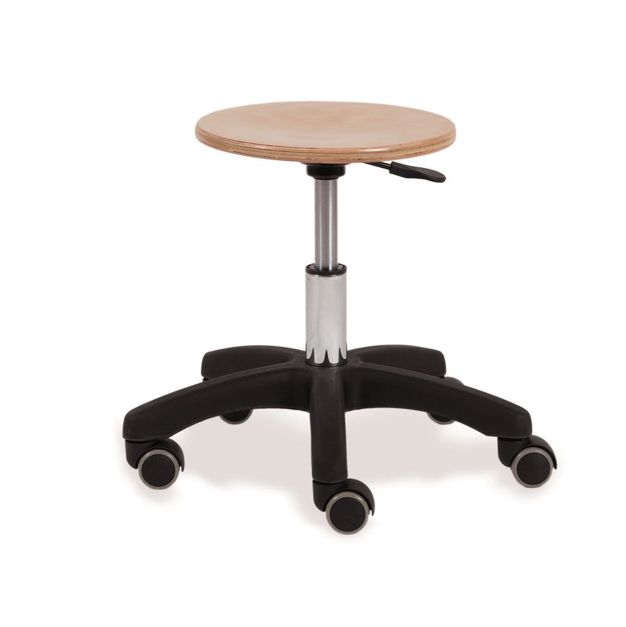 Hocker mit Holzsitz