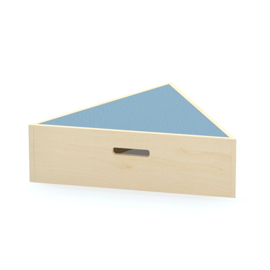 Baupodest dreieckig gleichseitig mit Teppichbelag, B 70 x H 10 x T 70 cm