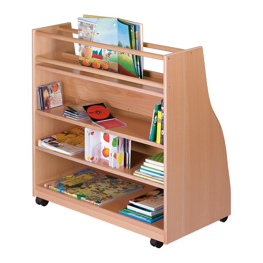 Wendebibliothek mit 4 Rollen, B 100 x H 91 x T 48 cm