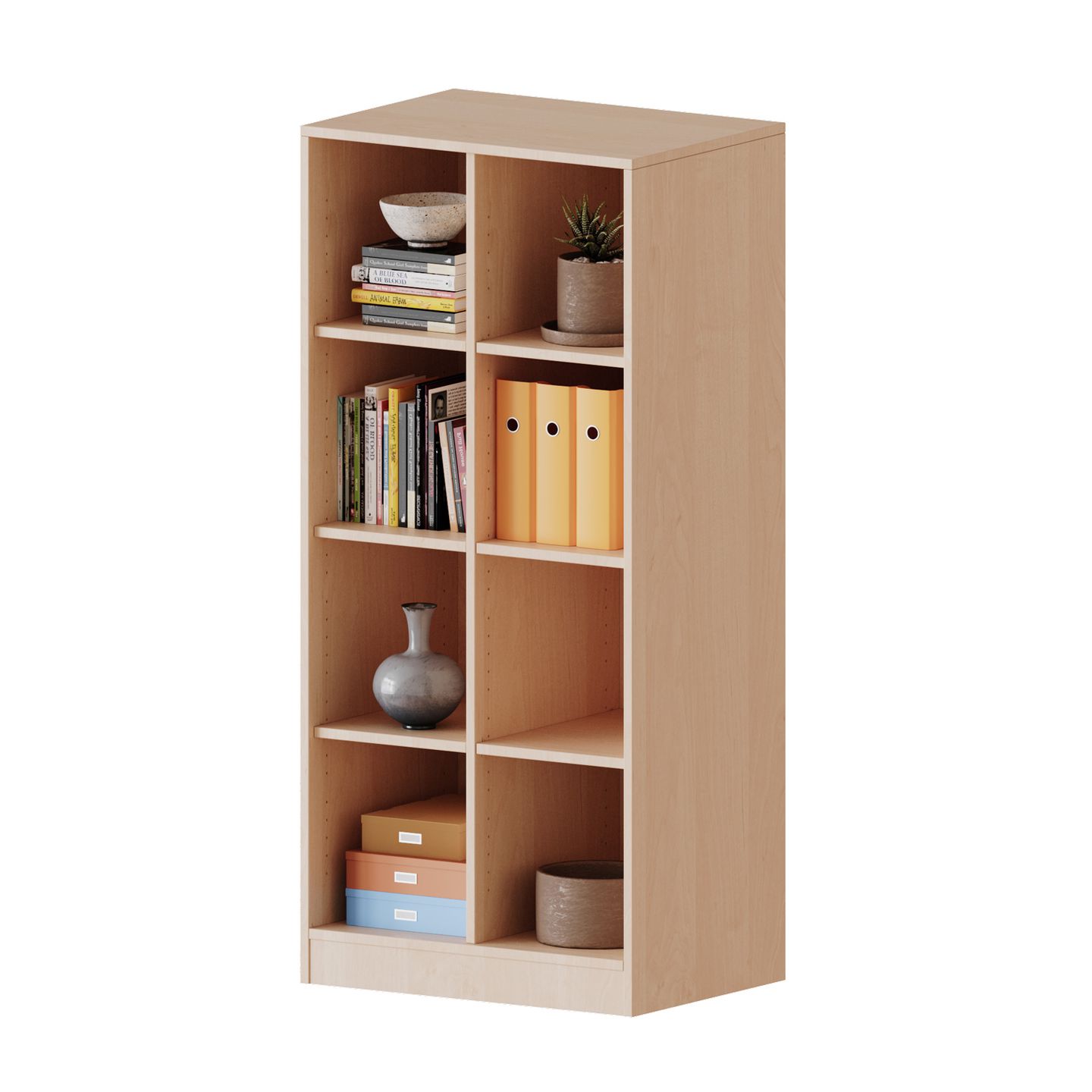 Regal mit Sockel, Mittelwand, 6 Einlegeböden, B 70,3 x H 154 x T 50 cm