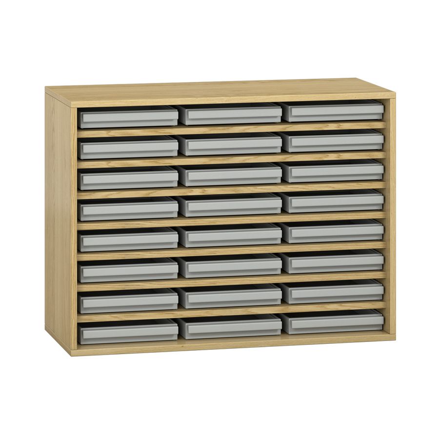 Pureo Eigentumsschrank Furnier mit 24 Kästen, 7 Einlegeböden, B 100 x H 75 x T 42 cm