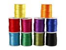 Satinkordeln 2 mm, 10 kräftige Farben