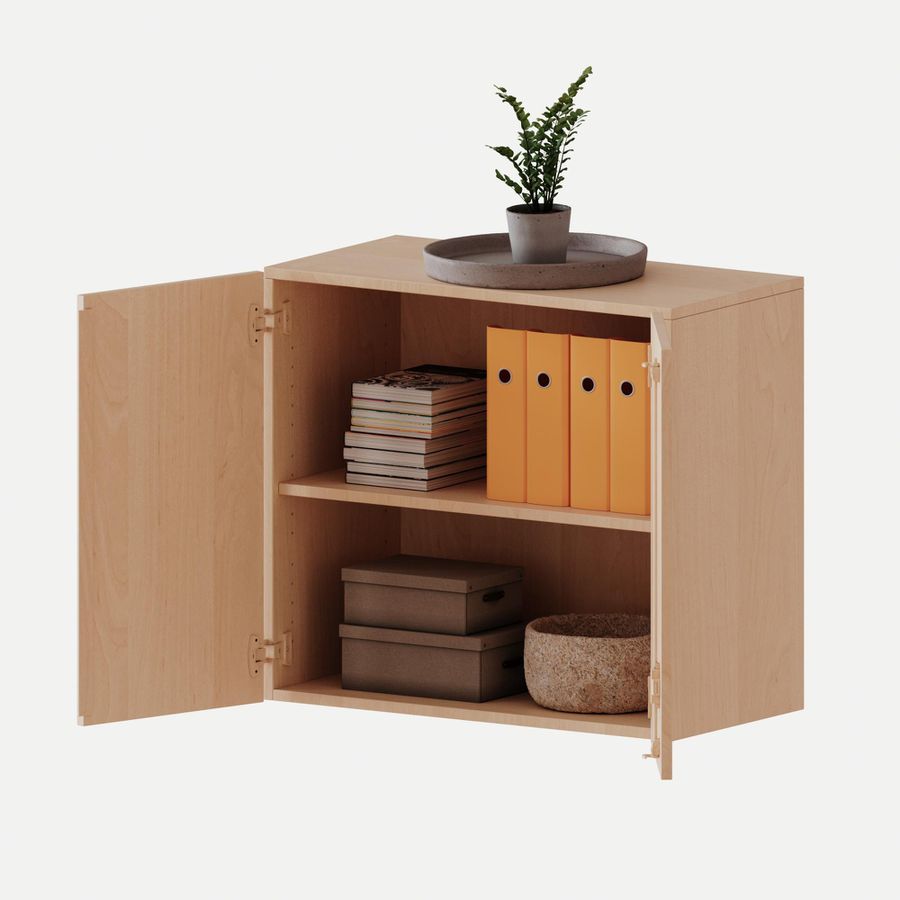 Aufsatzschrank mit Doppeltüren, 1 Einlegeboden, B 100 x H 72 x T 40 cm