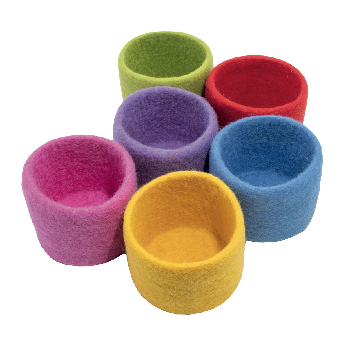 Filz Regenbogen Schalen 6 Stk.
