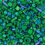 200.072.700 - Holzperlen blau-grün, 250 g