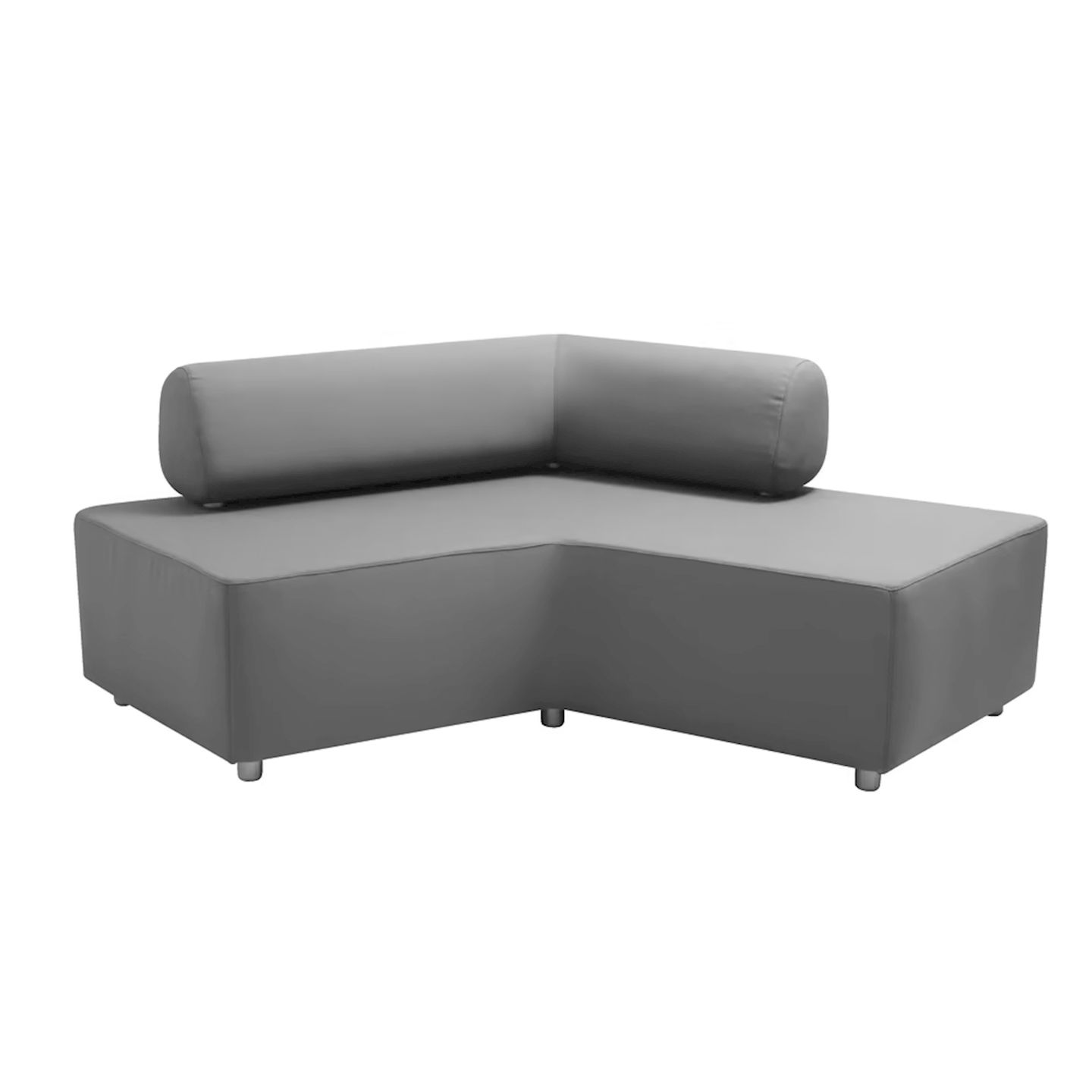Sofa Bumerang mit Kunstlederbezug in K204 Toffeebraun, B 200 x Sitzhöhe 42 x T 116 cm
