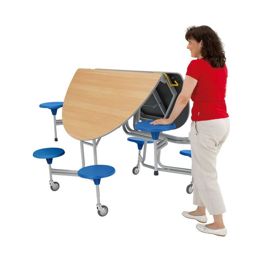 8er-Tisch-Sitz-Kombination oval, Tischhöhe 69 cm, Sitzhöhe 38,5 cm