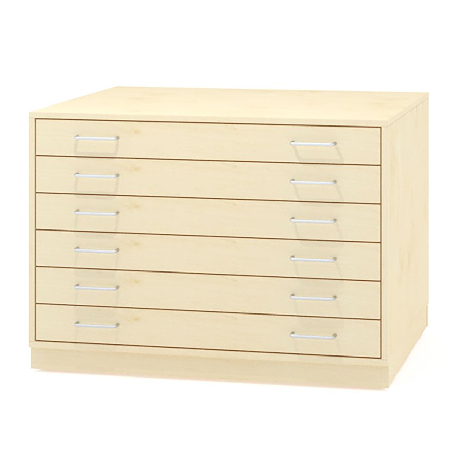Papierladenschrank XXL Dekor, mit Sockel und 6 grossen Schubladen, B 112 x H 80 x T 80 cm