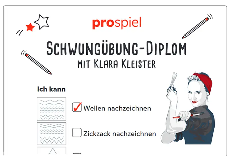 Schwungübung-Diplom mit Klara Kleister