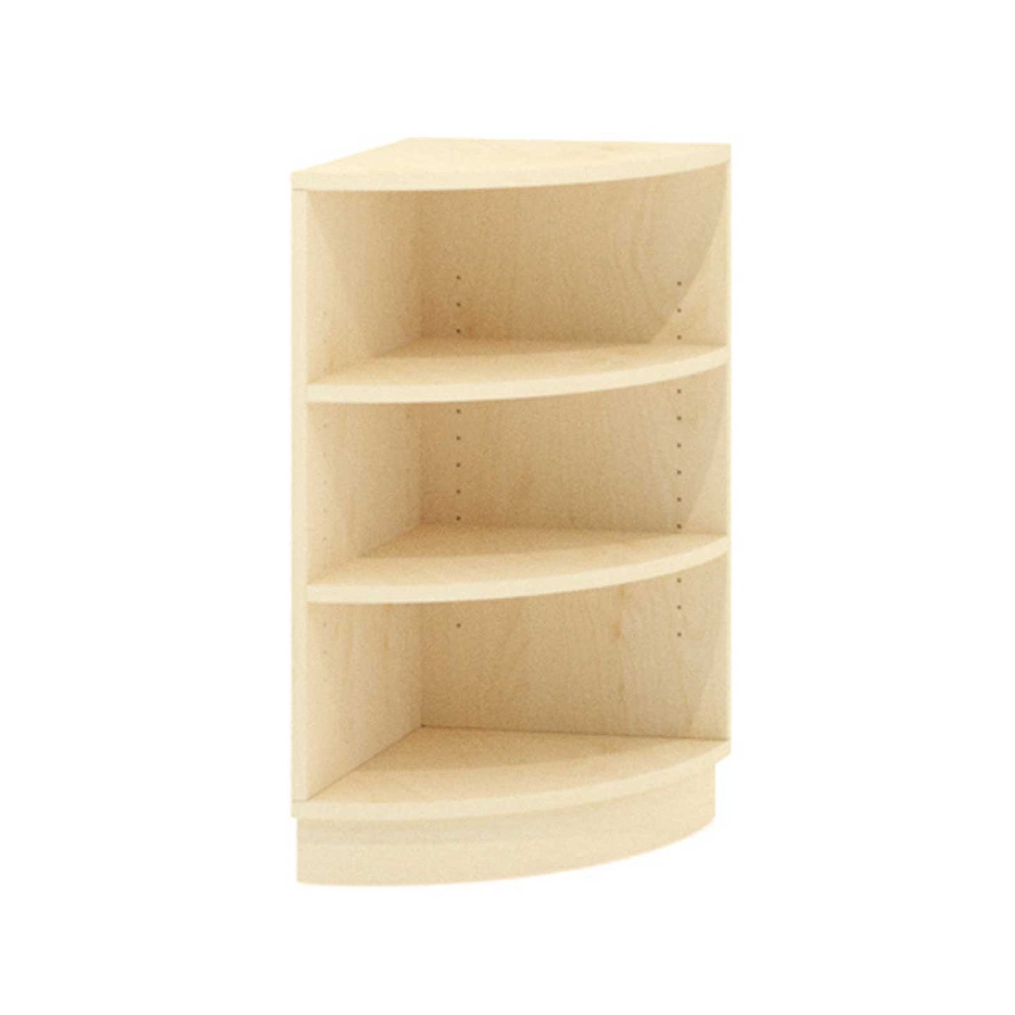 Viertelkreisregal offen mit Sockel, Dekor, B 40 x H 80 x T 40 cm