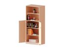 Schrank mit Doppeltüren unten und oben offenes Regal, B 100 x H 190 x T 40 cm