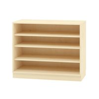 Materialschrank offen mit Rollen und 3 Einlegeböden, Furnier, B 100 x H 80 x T 40 cm